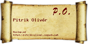 Pitrik Olivér névjegykártya